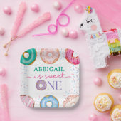 かわいいドーナツ誕生日パーティー1歳の誕生日 ペーパープレート (パーティー)