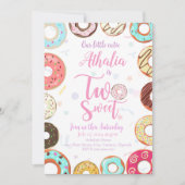 かわいいドーナツ2歳の誕生日 招待状 (正面)