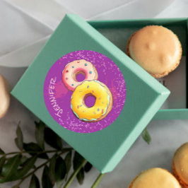 かわいいドーナツ8紫ふりかけ ラウンドシール