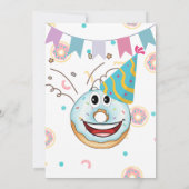 かわいいドーナツ　お誕生日会のお誘い 招待状 (裏面)