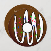 かわいいドーナツSleepoverの誕生日の招待状 招待状 (正面/裏面)