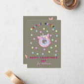 かわいいドーナツunicorn valentineの日 ノートカード (正面/裏面インサイチュ)