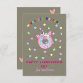 かわいいドーナツunicorn valentineの日 ノートカード (正面/裏面)
