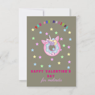 かわいいドーナツunicorn valentineの日 ノートカード