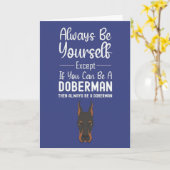 かわいいドーベルマンカード 動物 ペット 面白い犬 ユーモア カード (黄色い花)