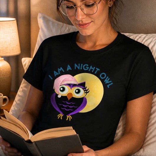 かわいいナイトオウルTシャツ Tシャツ