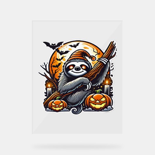 かわいいナイトスロスハロウィンクラシックのTシャツ アクリルサイン (正面)