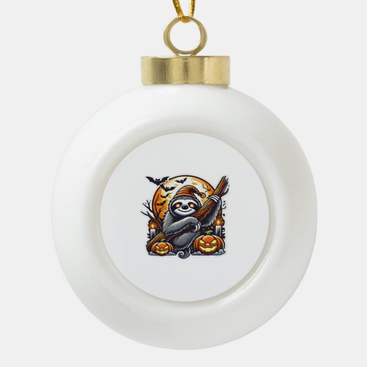 かわいいナイトスロスハロウィンクラシックのTシャツ セラミックボールオーナメント (正面)