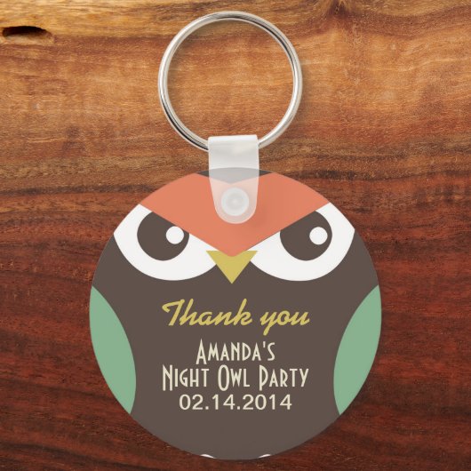 かわいいナイトフクロウ誕生日パーティーギフトキーチェーン キーホルダー (正面)