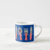 かわいいナイフのフォークとスプーン刃物の漫画 エスプレッソカップ (右)