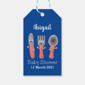 かわいいナイフのフォークとスプーン刃物の漫画 ギフトタグ (裏面)