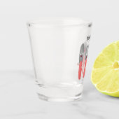 かわいいナイフのフォークとスプーン刃物の漫画 ショットグラス (左)