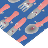 かわいいナイフのフォークとスプーン刃物の漫画 ショートテーブルランナー (コーナー)