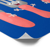 かわいいナイフのフォークとスプーン刃物の漫画 ポスター (角)