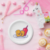 かわいいナゲットスマイルとタレ漫画 ペーパープレート (パーティー)
