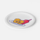 かわいいナゲットスマイルとタレ漫画 ペーパープレート (アングル)