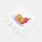 かわいいナゲットスマイルとタレ漫画 縁ありランチョンナプキン (角)