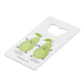 かわいいナシのペア漫画イラストレーション クレジットカード栓抜き (裏面アングル)