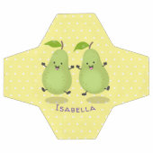 かわいいナシのペア漫画イラストレーション サッカーボール (フラット)