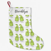 かわいいナシのペア漫画イラストレーション スモールクリスマスストッキング (正面)