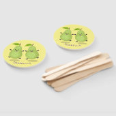 かわいいナシのペア漫画イラストレーション ハンドファン (組立なし)