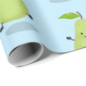 かわいいナシのペア漫画イラストレーション ラッピングペーパー (ロールコーナー)