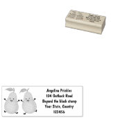 かわいいナシのペア漫画イラストレーション ラバースタンプ (押印)