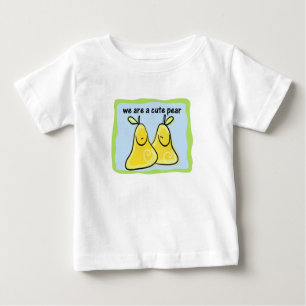 かわいいナシ-双生児/兄弟姉妹のTシャツ ベビーTシャツ