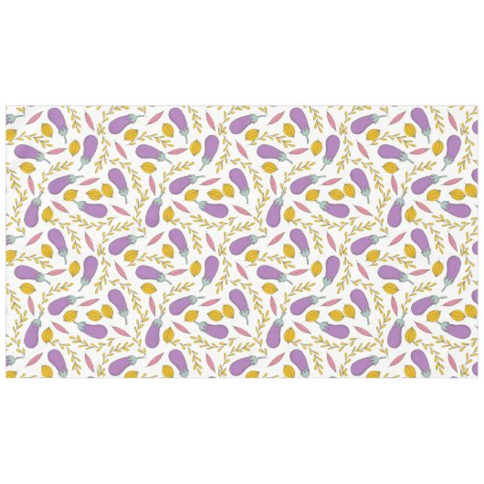 かわいいナスと葉 テーブルクロス (正面(横))