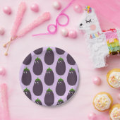 かわいいナスプリント ペーパープレート (パーティー)