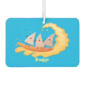 かわいいナチョスコーンチップスサーフィン漫画 カーエアーフレッシュナー (裏面)