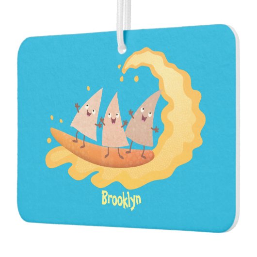 かわいいナチョスコーンチップスサーフィン漫画 カーエアーフレッシュナー (左)