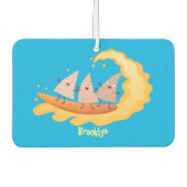 かわいいナチョスコーンチップスサーフィン漫画 カーエアーフレッシュナー (正面)