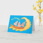 かわいいナチョスコーンチップスサーフィン漫画 カード (黄色い花)