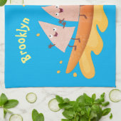 かわいいナチョスコーンチップスサーフィン漫画 キッチンタオル (折り畳み)