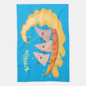 かわいいナチョスコーンチップスサーフィン漫画 キッチンタオル (縦)