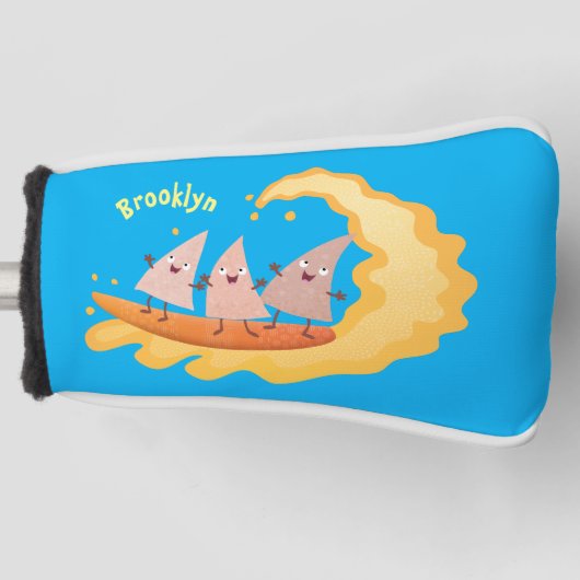 かわいいナチョスコーンチップスサーフィン漫画 ゴルフヘッドカバー (正面)