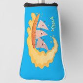 かわいいナチョスコーンチップスサーフィン漫画 ゴルフヘッドカバー (回転90)