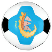 かわいいナチョスコーンチップスサーフィン漫画 サッカーボール (回転)