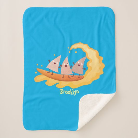 かわいいナチョスコーンチップスサーフィン漫画 シェルパブランケット (正面)