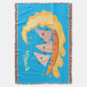 かわいいナチョスコーンチップスサーフィン漫画 スローブランケット (正面縦)