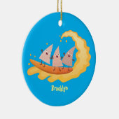 かわいいナチョスコーンチップスサーフィン漫画 セラミックオーナメント (右)