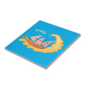 かわいいナチョスコーンチップスサーフィン漫画 タイル (側面)