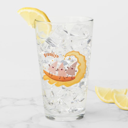 かわいいナチョスコーンチップスサーフィン漫画 タンブラーグラス (アイス正面)