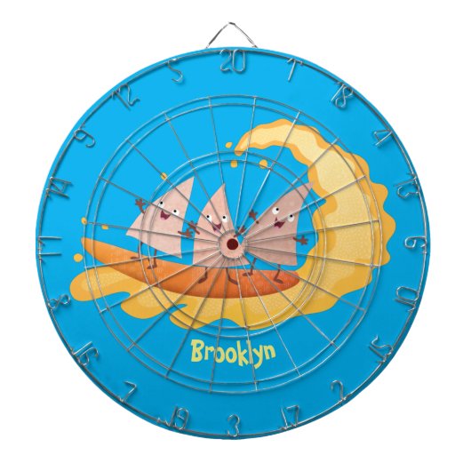 かわいいナチョスコーンチップスサーフィン漫画 ダーツボード (正面)