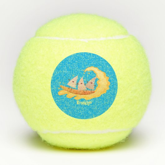 かわいいナチョスコーンチップスサーフィン漫画 テニスボール (正面)