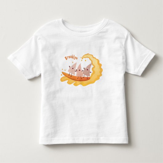 かわいいナチョスコーンチップスサーフィン漫画 トドラーTシャツ (正面)