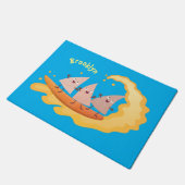 かわいいナチョスコーンチップスサーフィン漫画 ドアマット (アングル)