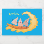 かわいいナチョスコーンチップスサーフィン漫画 フードラベル (シングルラベル)