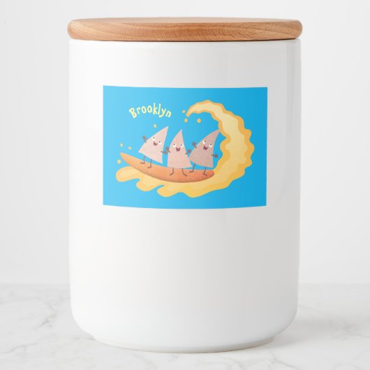 かわいいナチョスコーンチップスサーフィン漫画 フードラベル (正面)